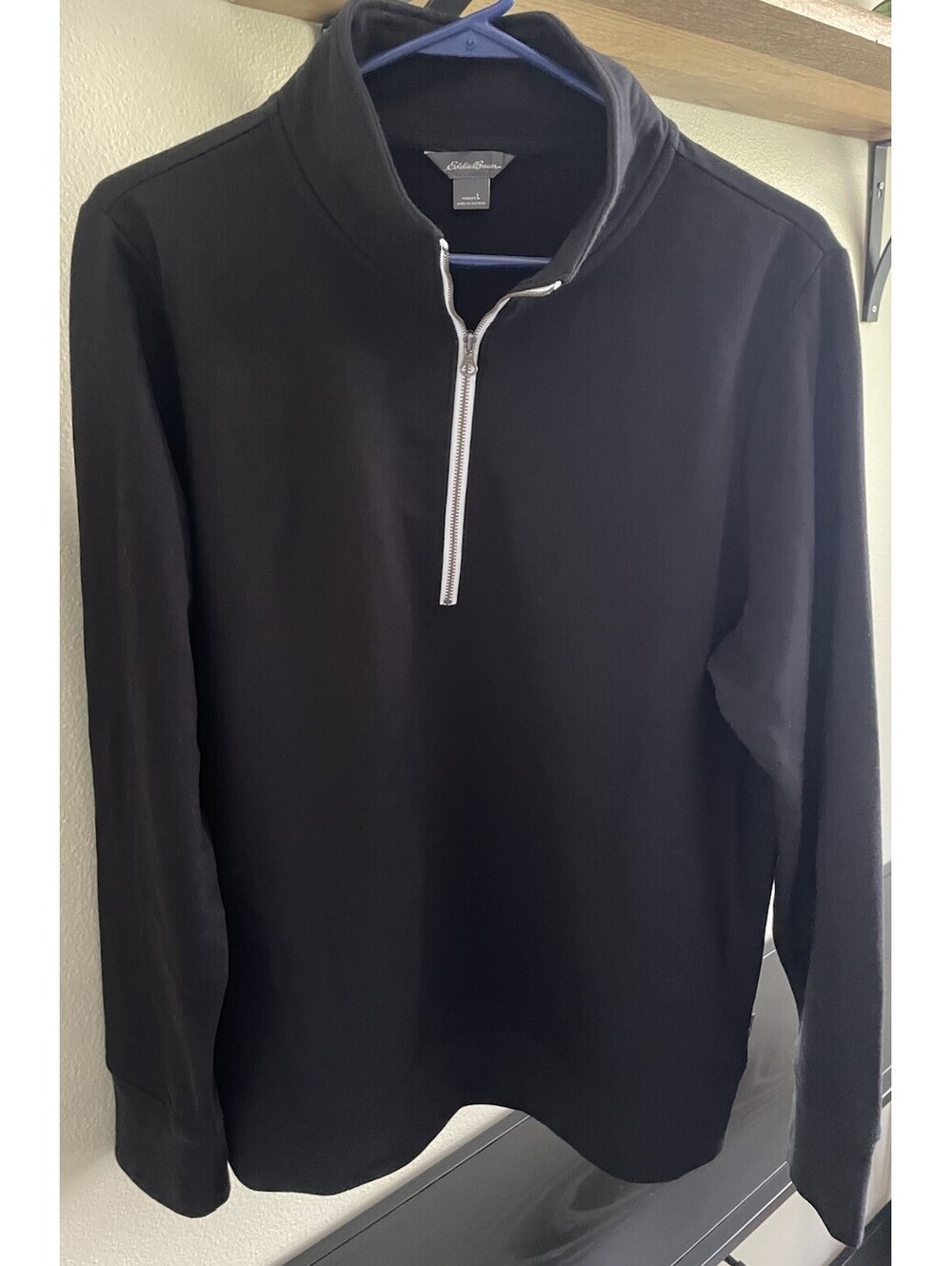 Women’s Eddie Bauer Quarter Zip Sweatshirt Black Size Large
